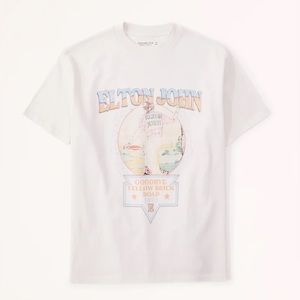 Abercrombie Oversized Boyfriend Elton John Graphic Tee